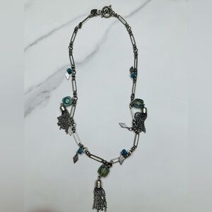 Elegant Silver and Blue Necklace